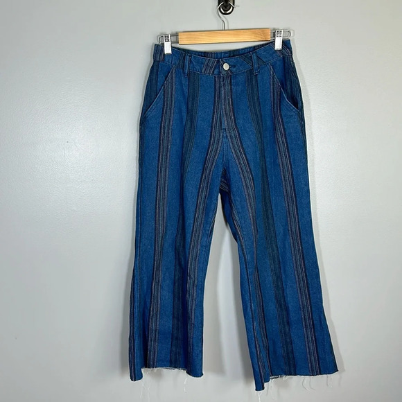 Cider High Waisted Retro Striped Flare Jeans Women’s Size Small - Picture 3 of 11